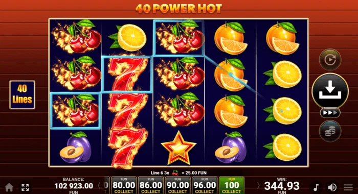 40 Power Hot Coin Boost grunnleikur sigur